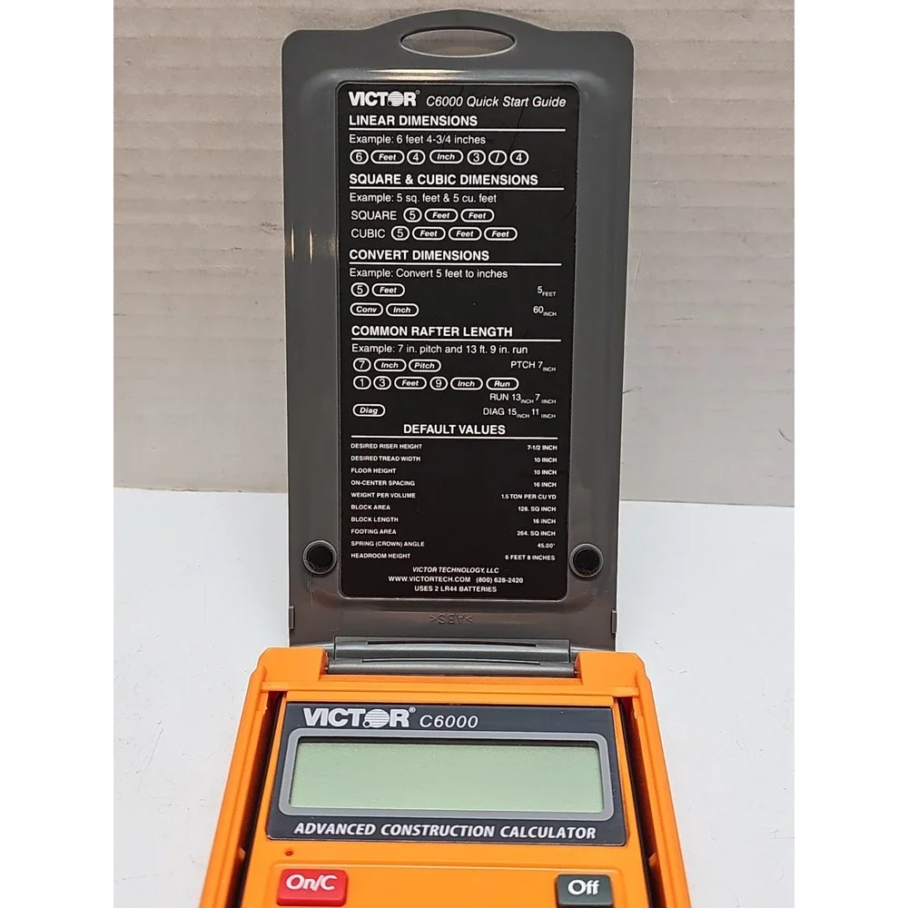 Victor C6000 Advanced Construction Calculator with Protective Case, Orange